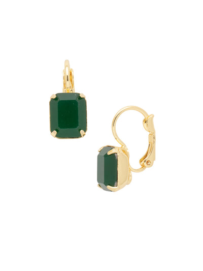 Octavia Dangle Earrings - EFK6BGPGO - <p>The Octavia Dangle Earrings feature a small emerald cut crystal dangling from a lever-back French wire. From Sorrelli's Palace Green Opal collection in our Bright Gold-tone finish.</p>