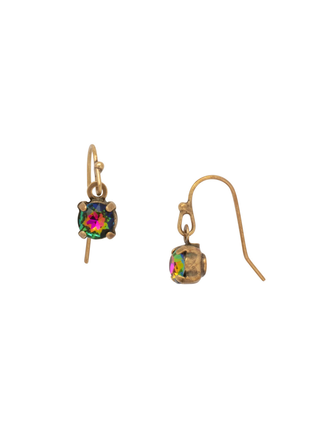 Aria Studded Dangle Earrings - EFL88AGVO - <p>The Aria Studded Dangle Earrings feature a single small round cut crystal on a classic French wire. From Sorrelli's Volcano collection in our Antique Gold-tone finish.</p>