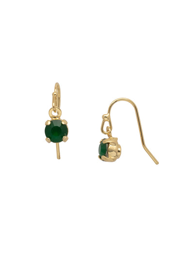 Aria Studded Dangle Earrings - EFL88BGPGO - <p>The Aria Studded Dangle Earrings feature a single small round cut crystal on a classic French wire. From Sorrelli's Palace Green Opal collection in our Bright Gold-tone finish.</p>