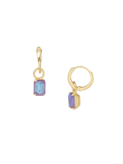 Mini Emerald Huggie Hoop Earrings - EFM13BGBRC - <p>The Mini Emerald Huggie Hoop Earrings feature a removable mini emerald cut crystal on a dainty huggie hoop. From Sorrelli's Berry Crush collection in our Bright Gold-tone finish.</p>