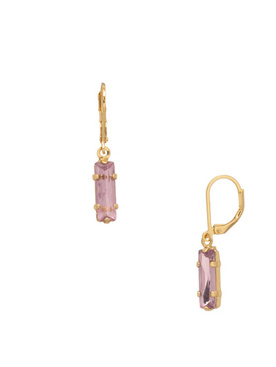 Bindi Dangle Earrings - EFP13BGLTR - <p>The Bindi Dangle Earrings feature a single baguette cut crystal on a lever-back French wire. From Sorrelli's Light Rose collection in our Bright Gold-tone finish.</p>