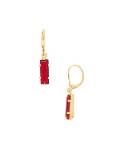 Bindi Dangle Earrings - EFP13BGMS - <p>The Bindi Dangle Earrings feature a single baguette cut crystal on a lever-back French wire. From Sorrelli's Maple Syrup collection in our Bright Gold-tone finish.</p>