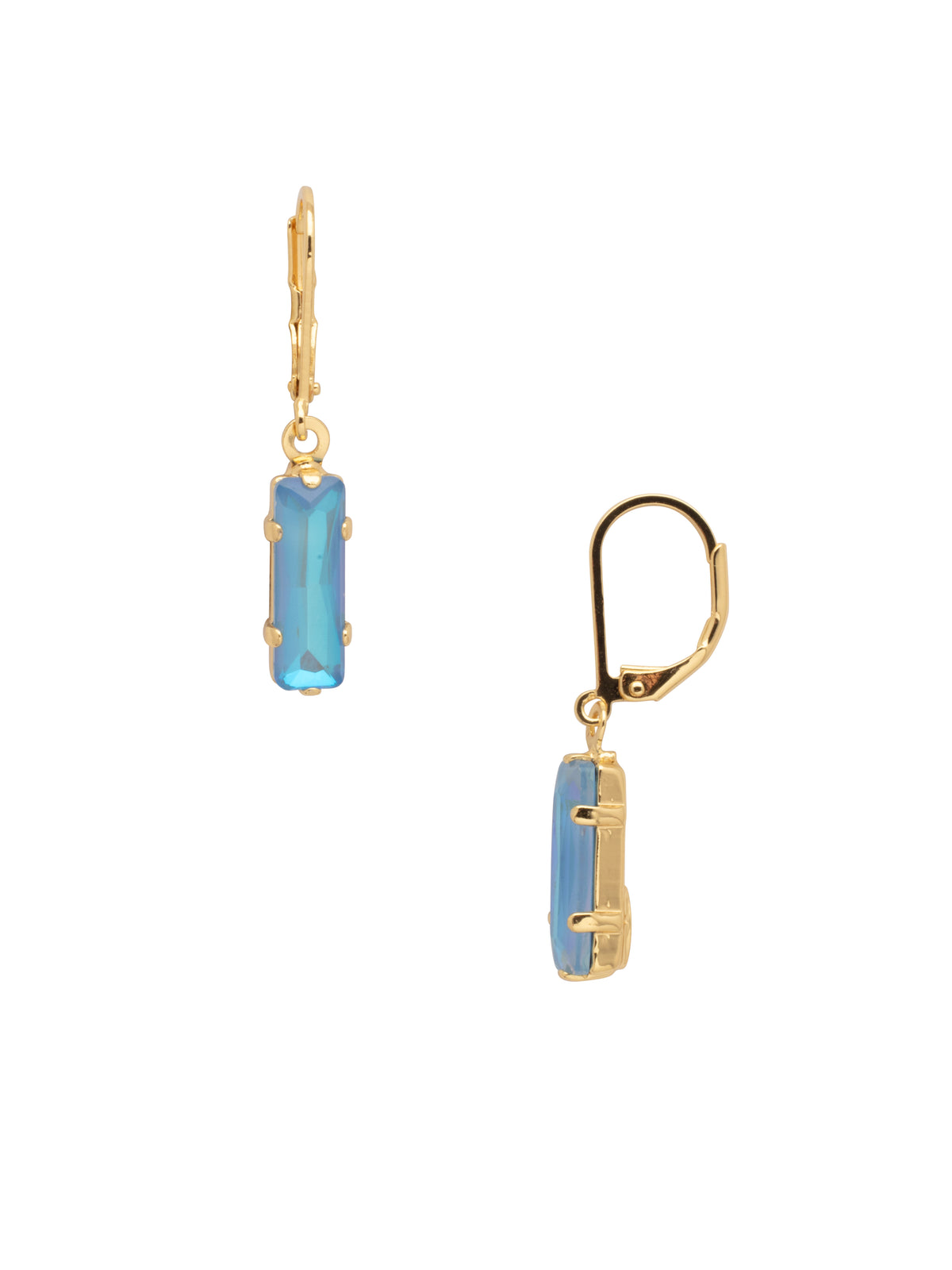 Bindi Dangle Earrings - EFP13BGOCD - <p>The Bindi Dangle Earrings feature a single baguette cut crystal on a lever-back French wire. From Sorrelli's Ocean Delite collection in our Bright Gold-tone finish.</p>