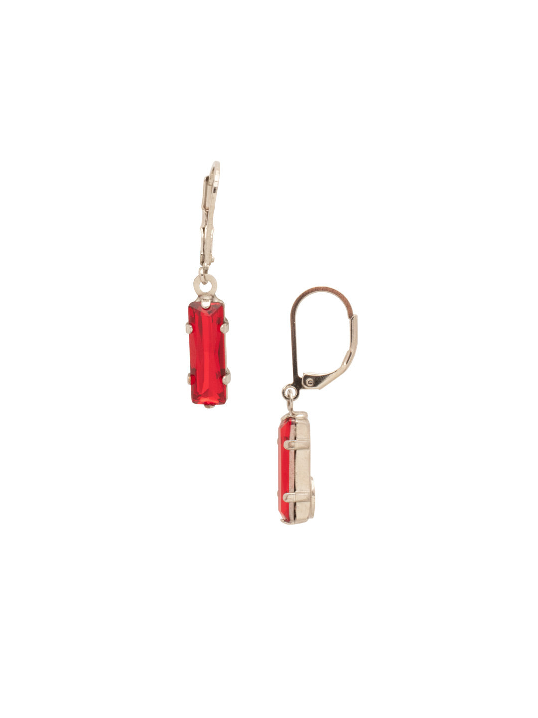 Bindi Dangle Earrings - EFP13PDFIS - <p>The Bindi Dangle Earrings feature a single baguette cut crystal on a lever-back French wire. From Sorrelli's Fireside collection in our Palladium finish.</p>