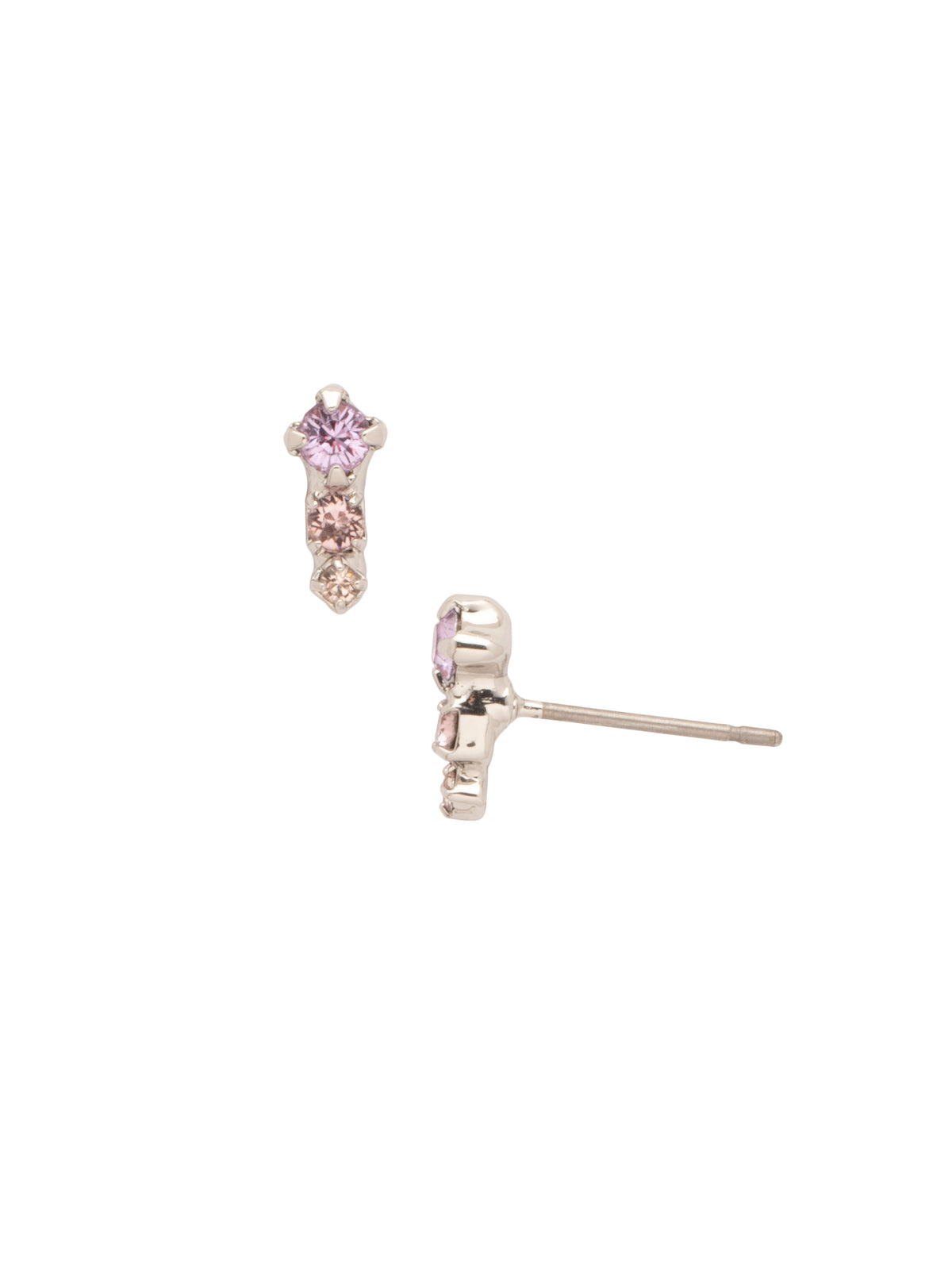 Dara Stud Earrings - EFP24PDLCH - <p>The Dara Stud Earrings feature descending round cut crystals on a post. From Sorrelli's Lilac Champagne collection in our Palladium finish.</p>