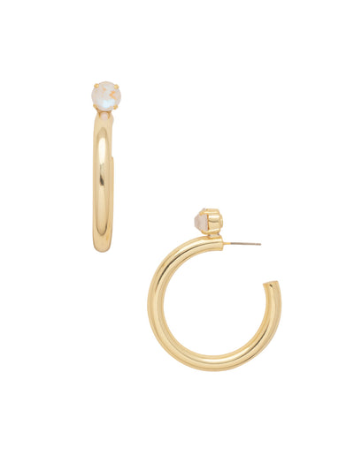 Keeley Studded Hoop Earrings - EFP26BGICL - <p>Elevate your look with the Keeley Studded Hoop Earrings, a dazzling accessory that commands attention. Featuring: a sparkling crystal stud embellishment, a sleek durable metal hoop, and a secure post-back closure From Sorrelli's Icicle collection in our Bright Gold-tone finish.</p>