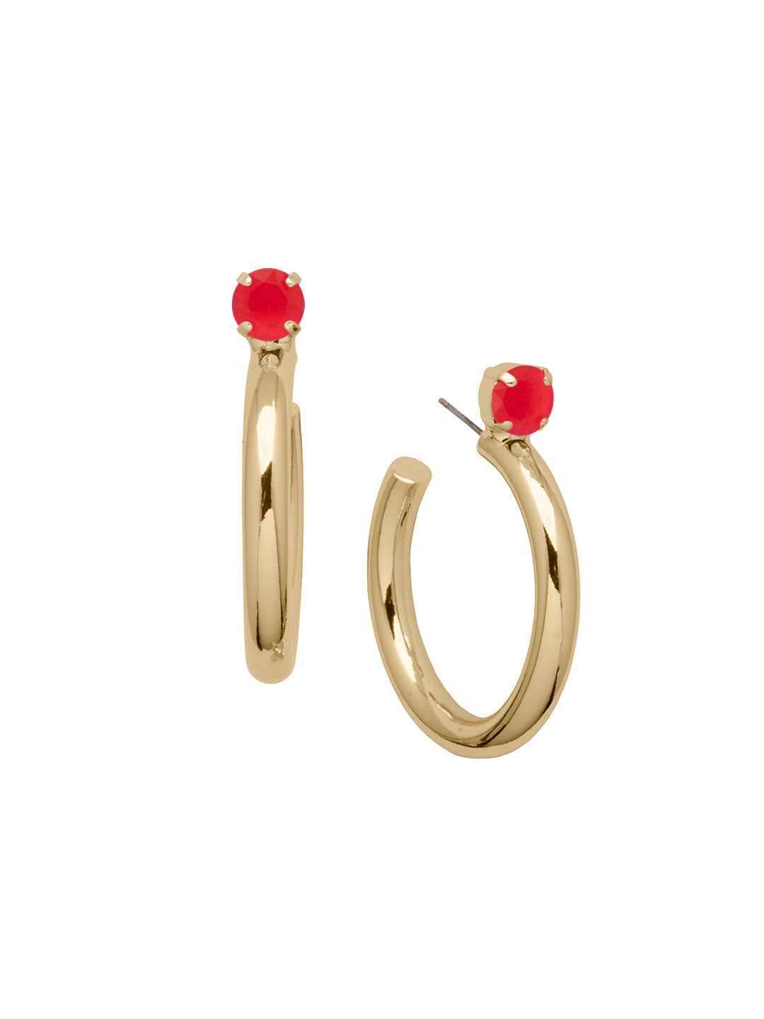 Keeley Studded Hoop Earrings - EFP26BGRCP - <p>Elevate your look with the Keeley Studded Hoop Earrings, a dazzling accessory that commands attention. Featuring: a sparkling crystal stud embellishment, a sleek durable metal hoop, and a secure post-back closure From Sorrelli's Red Carpet collection in our Bright Gold-tone finish.</p>