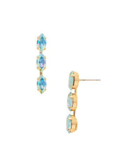 Trielle Dangle Earrings - EFP37BGAQA - <p>The Trielle Dangle Earrings feature three navette cut crystals delicately dangling from a post, creating a graceful and eye-catching design. Perfect for any occasion, these timeless earrings are a must-have addition to any jewelry collection. From Sorrelli's Aqua Aurora Borealis collection in our Bright Gold-tone finish.</p>