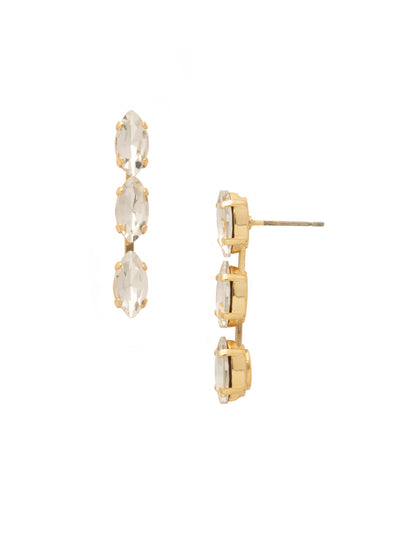 Trielle Dangle Earrings - EFP37BGCRY - <p>The Trielle Dangle Earrings feature three navette cut crystals delicately dangling from a post, creating a graceful and eye-catching design. Perfect for any occasion, these timeless earrings are a must-have addition to any jewelry collection. From Sorrelli's Crystal collection in our Bright Gold-tone finish.</p>