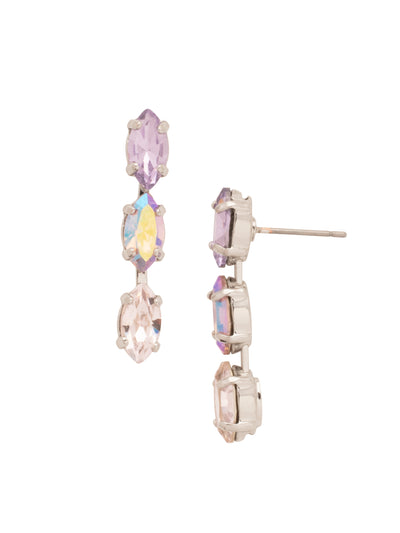 Trielle Dangle Earrings - EFP37PDLCH - <p>The Trielle Dangle Earrings feature three navette cut crystals delicately dangling from a post, creating a graceful and eye-catching design. Perfect for any occasion, these timeless earrings are a must-have addition to any jewelry collection. From Sorrelli's Lilac Champagne collection in our Palladium finish.</p>