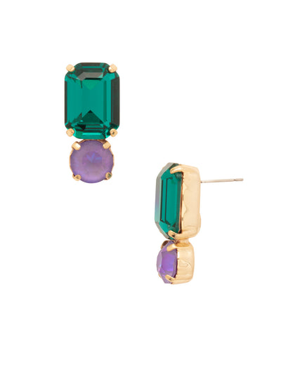 Kylie Dangle Earrings - EFS11BGBRC - <p>The Kylie Dangle Earrings feature a stunning emerald-cut crystal elegantly suspended above a round-cut crystal, creating a beautiful interplay of shapes. Designed with a secure post backing, these earrings are perfect for adding a touch of sophistication to any outfit. From Sorrelli's Berry Crush collection in our Bright Gold-tone finish.</p>