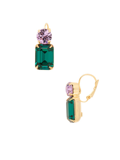 Anya Dangle Earrings - EFS1BGBRC - <p>The Anya Dangle Earrings feature a classic lever-back French wire, showcasing a single round-cut crystal elegantly perched above a striking emerald-cut crystal. A perfect blend of timeless sparkle and sophistication. From Sorrelli's Berry Crush collection in our Bright Gold-tone finish.</p>