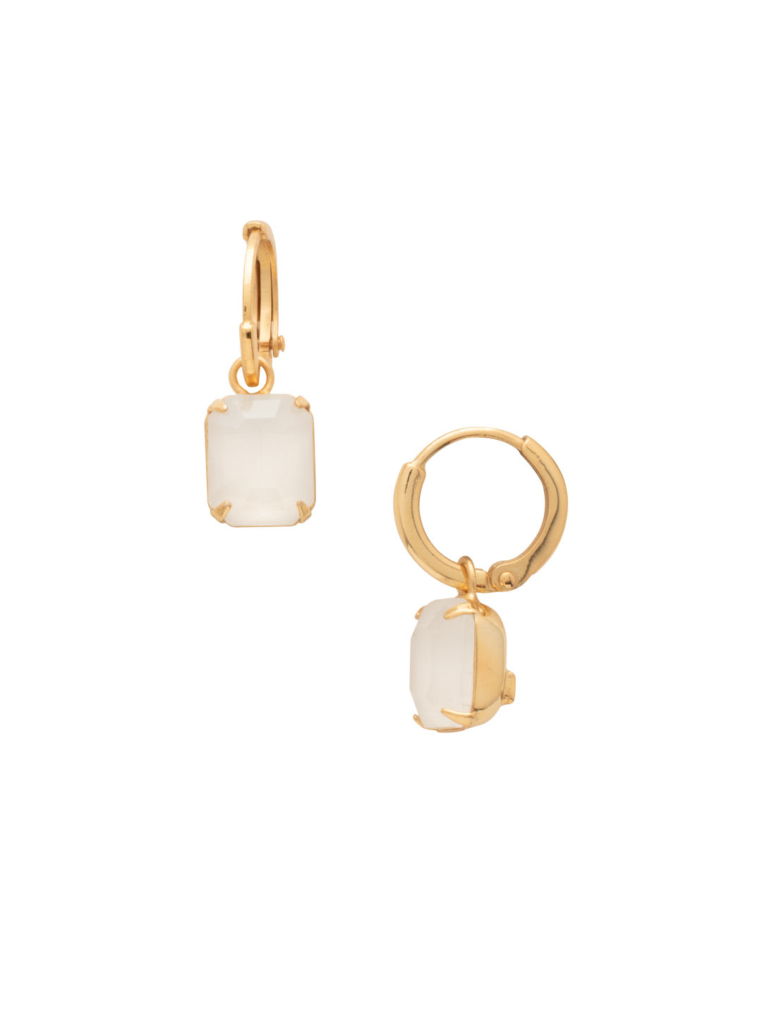 Octavia Huggie Hoop Earrings - EFS34BGICL - <p>The Octavia Huggie Hoop Earrings feature a single emerald-cut crystal dangling from a dainty huggie hoop. From Sorrelli's Icicle collection in our Bright Gold-tone finish.</p>