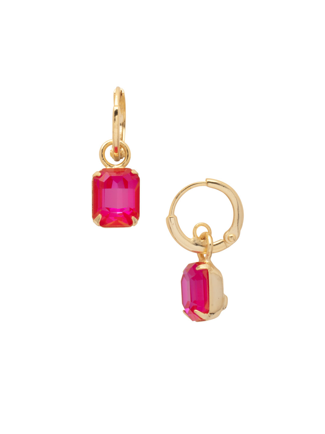 Octavia Huggie Hoop Earrings - EFS34BGRCP - <p>The Octavia Huggie Hoop Earrings feature a single emerald-cut crystal dangling from a dainty huggie hoop. From Sorrelli's Red Carpet collection in our Bright Gold-tone finish.</p>