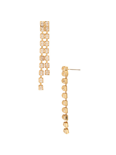 Kaylyn Dangle Earrings - EFS3BGCRY - <p>The Kaylyn Dangle Earrings showcase two lines of shimmering crystal chains that elegantly dangle at different lengths, creating a stunning visual effect. A perfect choice for adding a touch of glamour to any outfit. From Sorrelli's Crystal collection in our Bright Gold-tone finish.</p>