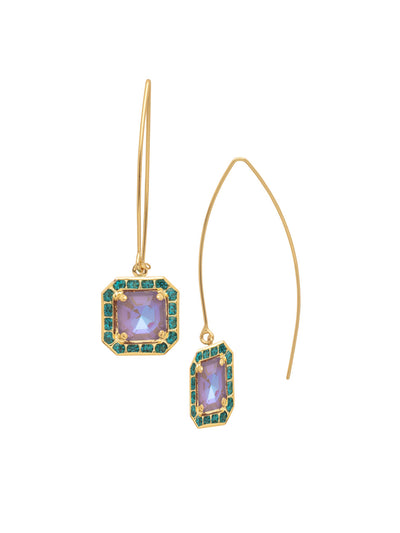 Autumn Dangle Earrings - EFS55BGBRC - <p>The Autumn Dangle Earrings feature a stunning crystal-embellished imperial square halo gracefully dangling from a long threader wire. Perfect for adding a touch of elegance and movement to any outfit From Sorrelli's Berry Crush collection in our Bright Gold-tone finish.</p>