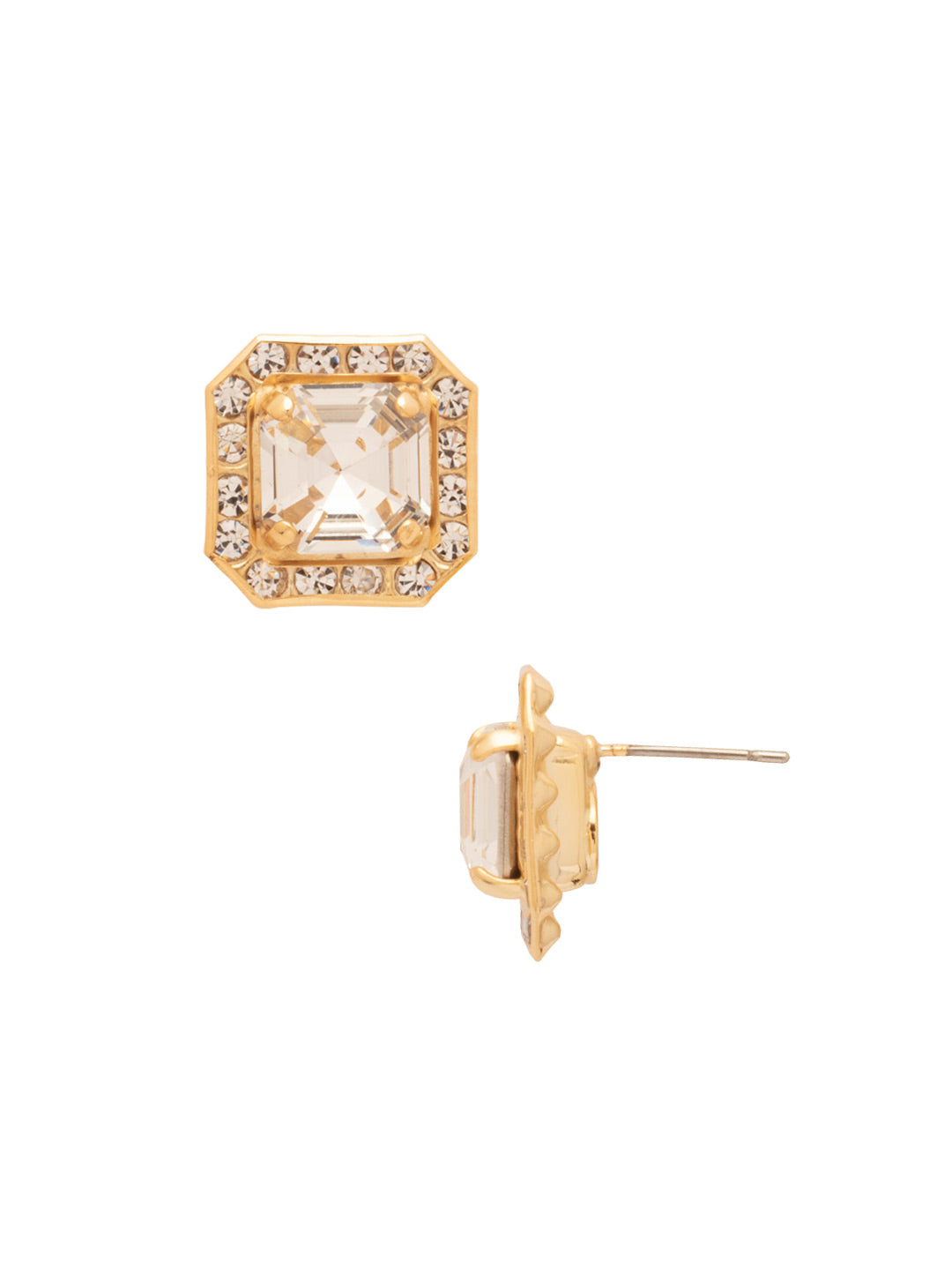 Autumn Stud Earrings - EFS5BGCRY - <p>he Autumn Stud Earrings feature a stunning crystal-embellished imperial square halo, adding a touch of elegance to any ensemble. Perfect for everyday wear or special occasions. From Sorrelli's Crystal collection in our Bright Gold-tone finish.</p>