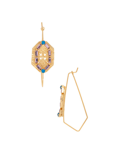 Lex Hoop Earrings - EFS6BGBRC - <p>With their elegant thin metal trapezoid design, the Lex Hoop Earrings feature beautifully engraved hexagons, accentuated by sparkling baguette-cut crystals. Perfect for making a stylish statement at any occasion. From Sorrelli's Berry Crush collection in our Bright Gold-tone finish.</p>