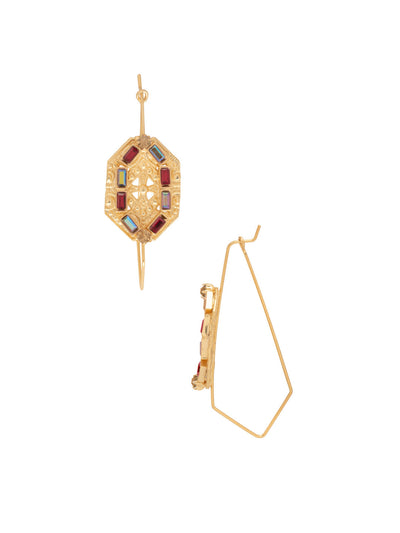 Lex Hoop Earrings - EFS6BGMS - <p>With their elegant thin metal trapezoid design, the Lex Hoop Earrings feature beautifully engraved hexagons, accentuated by sparkling baguette-cut crystals. Perfect for making a stylish statement at any occasion. From Sorrelli's Maple Syrup collection in our Bright Gold-tone finish.</p>