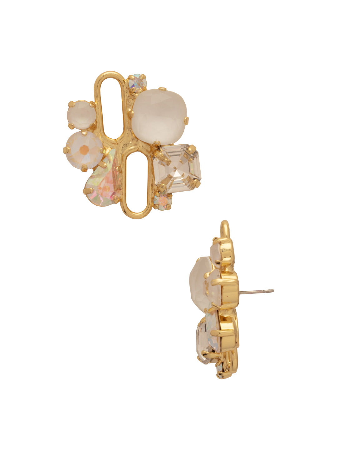 Kelly Statement Stud Earrings - EFT11BGICL - <p>Add a touch of elegance to your look with the Kelly Statement Stud Earrings, showcasing a unique cluster of paperclip chain links and shimmering assorted-cut crystals on a post. These earrings are a chic accessory that effortlessly elevates any outfit. From Sorrelli's Icicle collection in our Bright Gold-tone finish.</p>