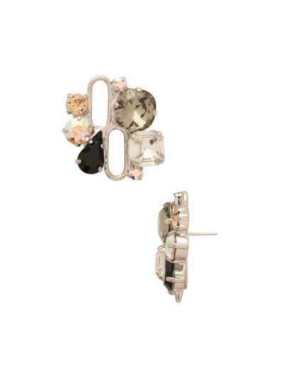 Kelly Statement Stud Earrings - EFT11PDEM - <p>Add a touch of elegance to your look with the Kelly Statement Stud Earrings, showcasing a unique cluster of paperclip chain links and shimmering assorted-cut crystals on a post. These earrings are a chic accessory that effortlessly elevates any outfit. From Sorrelli's Evening Moon collection in our Palladium finish.</p>