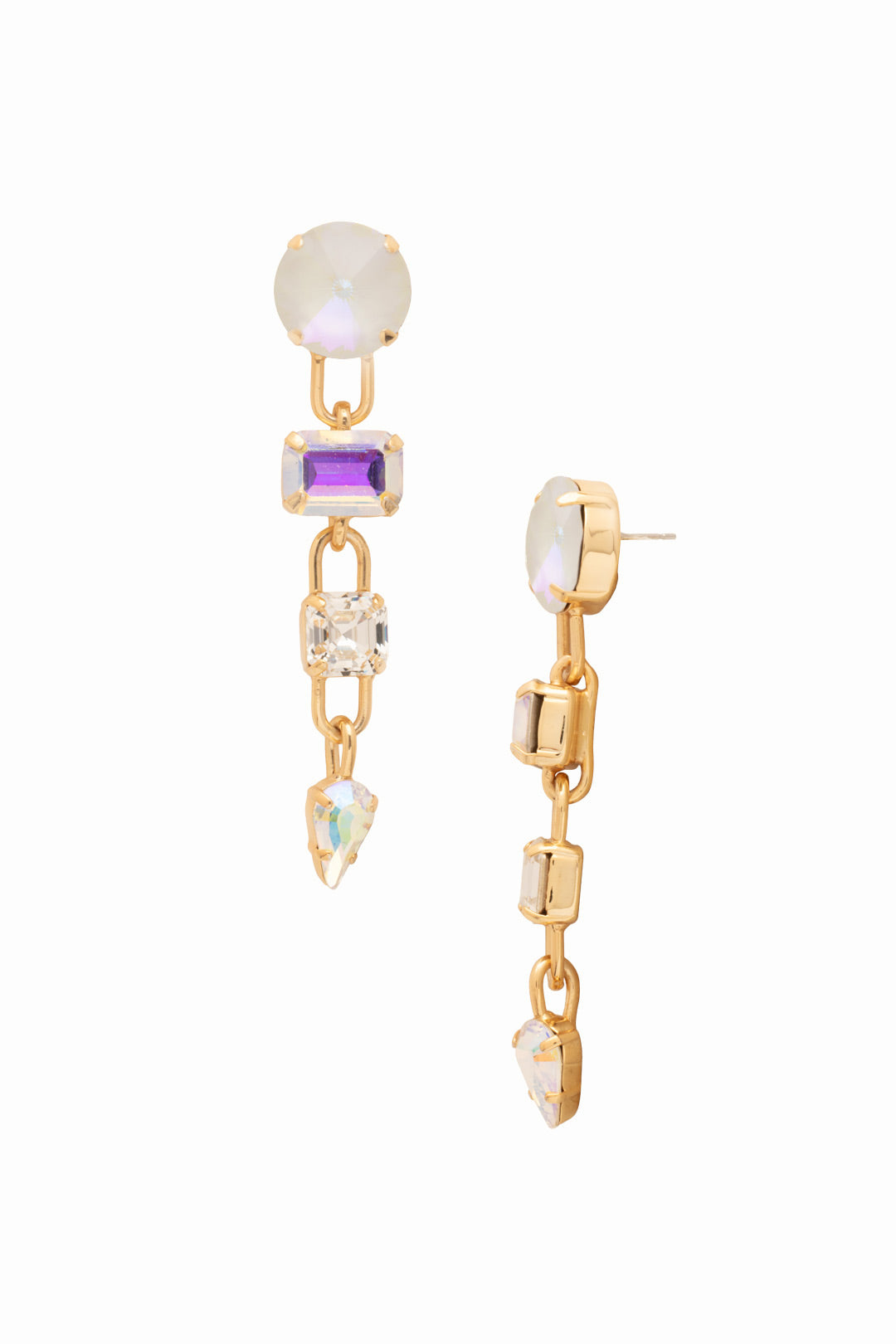 Kelly Statement Dangle Earrings - EFT1BGICL - <p>Make a bold impression with the Kelly Statement Dangle Earrings, featuring striking paperclip chain links adorned with assorted-cut crystals that dangle from a chic round-cut stud. A perfect blend of modern design and dazzling sparkle, these earrings elevate any look. From Sorrelli's Icicle collection in our Bright Gold-tone finish.</p>