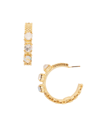 Bevy Hoop Earrings - EFT2BGICL - <p>Elevate your style with the Bevy Hoop Earrings, showcasing thick frozen Kettle chain hoops adorned with dazzling round-cut crystals. These statement earrings combine modern flair with timeless elegance, making them a must-have accessory. From Sorrelli's Icicle collection in our Bright Gold-tone finish.</p>