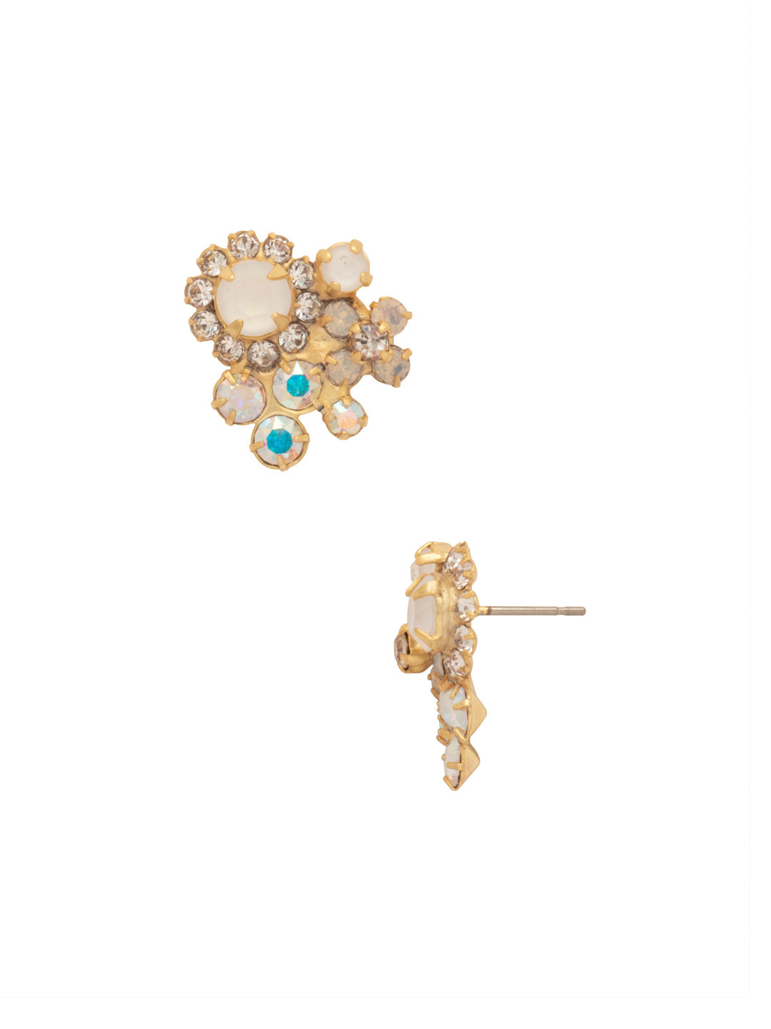 Claire Stud Earrings - EFT330BGICL - <p>The Claire Stud Earrings feature elegant crystal-embellished floral clusters on a post. From Sorrelli's Icicle collection in our Bright Gold-tone finish.</p>