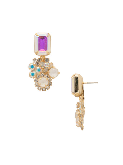 Claire Dangle Earrings - EFT33BGICL - <p>The Claire Dangle Earrings feature elegant floral clusters embellished with sparkling crystals that gracefully dangle from a classic emerald-cut stud, creating a sophisticated and eye-catching design. These earrings are perfect for adding a touch of glamour to any outfit. From Sorrelli's Icicle collection in our Bright Gold-tone finish.</p>