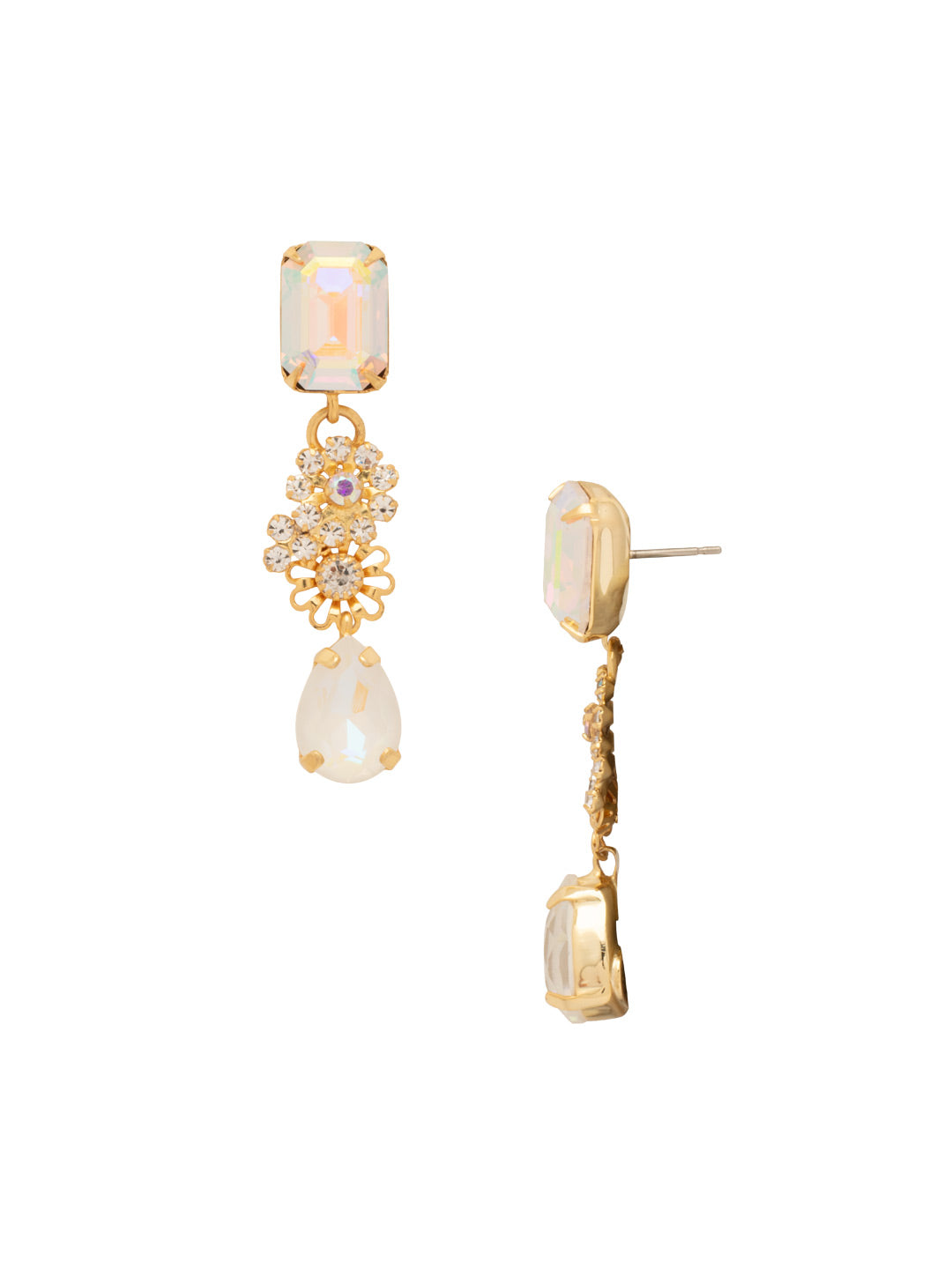 Claire Long Dangle Earrings - EFT3BGICL - <p>Add a touch of sophistication with the Claire Long Dangle Earrings, showcasing an array of assorted-cut crystals complemented by intricate crystal-embellished floral clusters. These earrings combine elegance and charm, making them a perfect accessory for any look. From Sorrelli's Icicle collection in our Bright Gold-tone finish.</p>