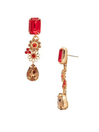 Claire Long Dangle Earrings - EFT3BGRCP - <p>Add a touch of sophistication with the Claire Long Dangle Earrings, showcasing an array of assorted-cut crystals complemented by intricate crystal-embellished floral clusters. These earrings combine elegance and charm, making them a perfect accessory for any look. From Sorrelli's Red Carpet collection in our Bright Gold-tone finish.</p>