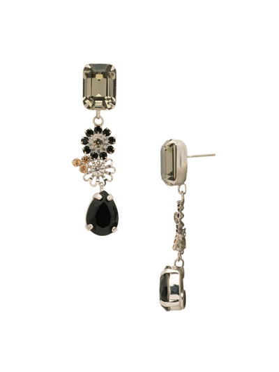 Claire Long Dangle Earrings - EFT3PDEM - <p>Add a touch of sophistication with the Claire Long Dangle Earrings, showcasing an array of assorted-cut crystals complemented by intricate crystal-embellished floral clusters. These earrings combine elegance and charm, making them a perfect accessory for any look. From Sorrelli's Evening Moon collection in our Palladium finish.</p>