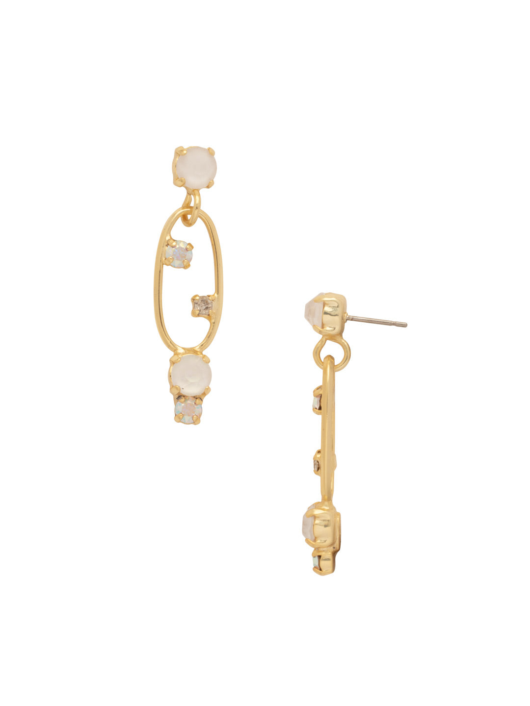 Greer Studded Dangle Earrings - EFT4BGICL - <p>The Greer Studded Dangle Earrings feature bold round chain links adorned with sparkling crystal embellishments, creating a striking look that elevates any outfit. These earrings are the perfect blend of modern design and glamorous flair. From Sorrelli's Icicle collection in our Bright Gold-tone finish.</p>