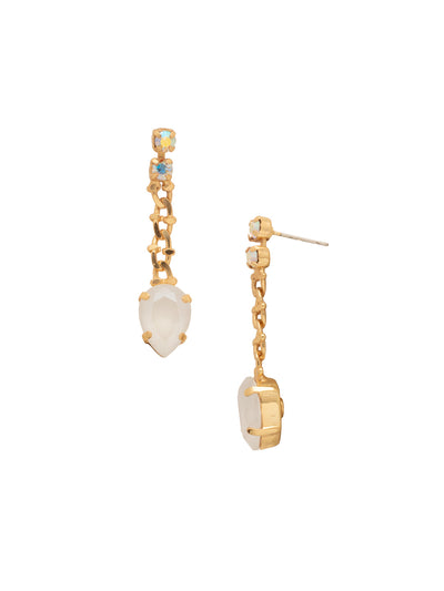 Kamri Dangle Earrings - EFT5BGICL - <p>Elevate your style with the Kamri Dangle Earrings, designed with a smooth kettle chain and a stunning pear-cut crystal dangling at the end. These earrings offer a modern look that effortlessly enhances any ensemble. From Sorrelli's Icicle collection in our Bright Gold-tone finish.</p>