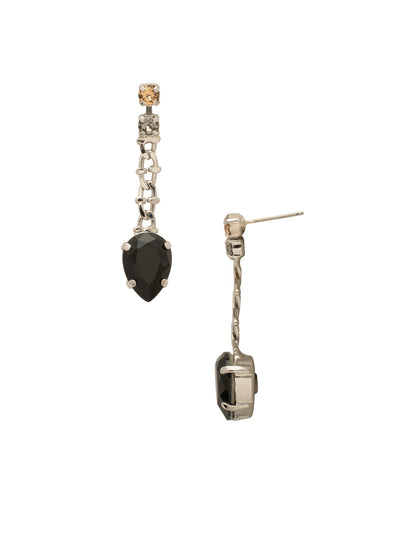 Kamri Dangle Earrings - EFT5PDEM - <p>Elevate your style with the Kamri Dangle Earrings, designed with a smooth kettle chain and a stunning pear-cut crystal dangling at the end. These earrings offer a modern look that effortlessly enhances any ensemble. From Sorrelli's Evening Moon collection in our Palladium finish.</p>