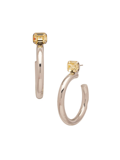 Keeley Emerald Cut Hoop Earrings - EFU6PDJON - <p>Elevate your look with the Keeley Emerald Cut Hoop Earrings, a dazzling accessory that commands attention. Featuring: a sparkling emerald cut crystal stud embellishment, a sleek durable metal hoop, and a secure post-back closure. From Sorrelli's Jonquil collection in our Palladium finish.</p>