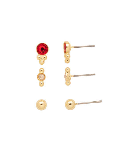 Trifecta Earring Gift Set - GDH6BGMMA - <p>The Trifecta Earring Gift Set is everything you could want - three sets of earrings that are sized perfectly to wear together! From Sorrelli's Mighty Maroon collection in our Bright Gold-tone finish.</p>