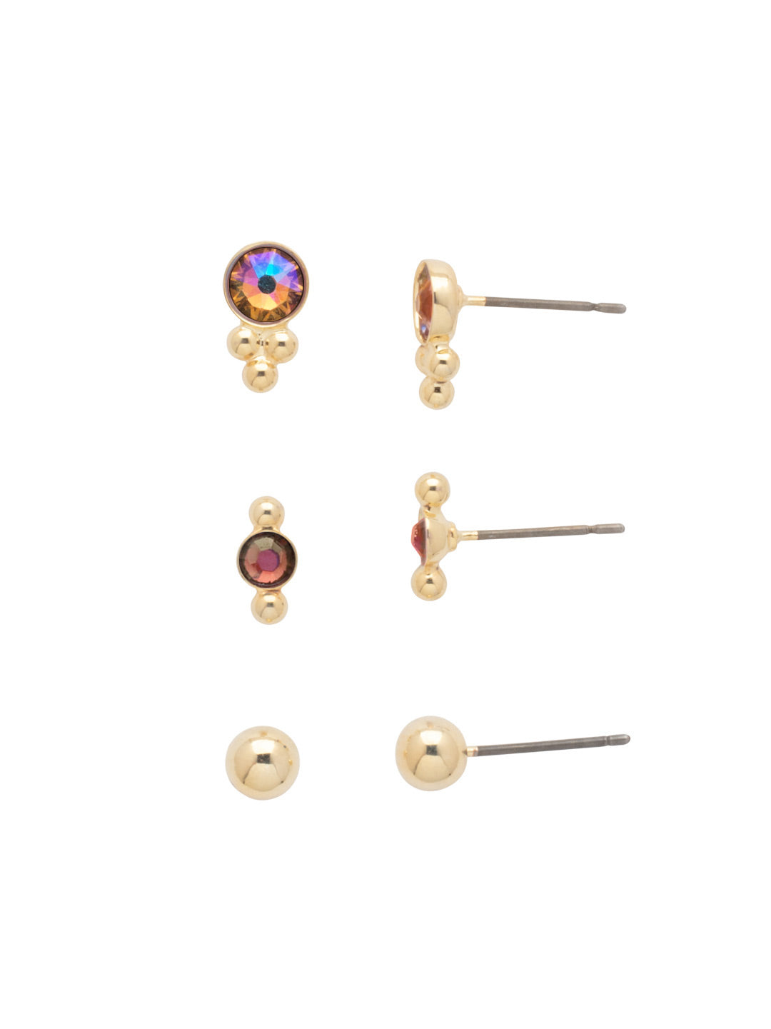 Trifecta Earring Gift Set - GDH6BGMS - <p>The Trifecta Earring Gift Set is everything you could want - three sets of earrings that are sized perfectly to wear together! From Sorrelli's Maple Syrup collection in our Bright Gold-tone finish.</p>