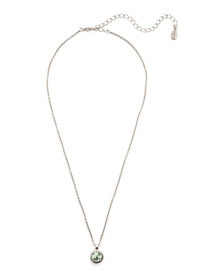 Simplicity Pendant Necklace - NBY38ASMIN - <p>Perfect for any day! The Simplicity Pendant Necklace features a round cut crystal with vintage edging. From Sorrelli's Mint collection in our Antique Silver-tone finish.</p>