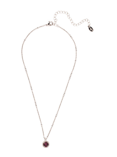 Simplicity Pendant Necklace - NBY38RHAM - <p>Perfect for any day! The Simplicity Pendant Necklace features a round cut crystal with vintage edging. From Sorrelli's Amethyst collection in our Palladium Silver-tone finish.</p>