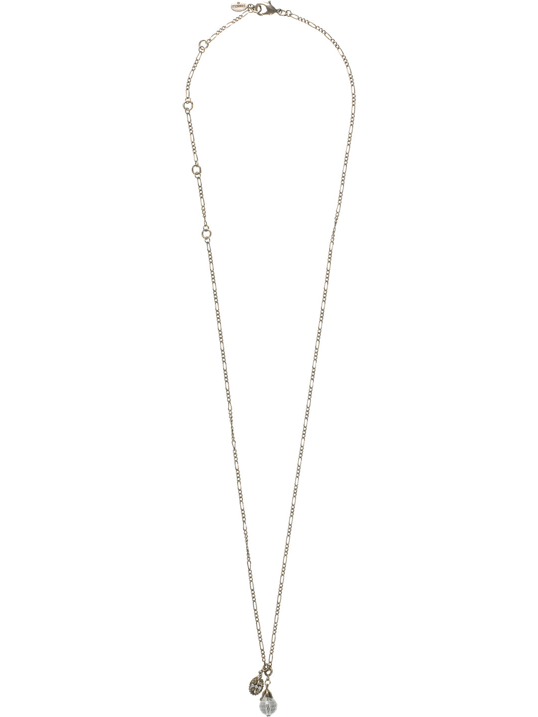 Charm Necklace - NCH3ASCRY - <p>From Sorrelli's Crystal collection in our Antique Silver-tone finish.</p>