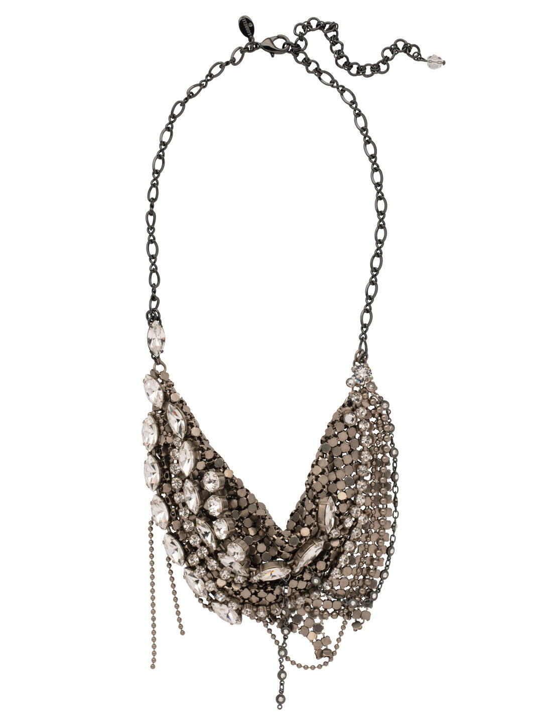 Meant to Mesh Bib Necklace - NCR68MXCRY - <p>This metal mesh bib, embellished with an array crystals, will make any look a statement look. From Sorrelli's Crystal collection in our Mixed Metal finish.</p>