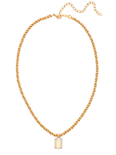 Emerald Rope Chain Pendant Necklace - NCT110BGICL - <p>The Emerald Rope Chain Pendant Necklace features an emerald cut pendant on an adjustable rope chain, secured by a lobster claw clasp. From Sorrelli's Icicle collection in our Bright Gold-tone finish.</p>