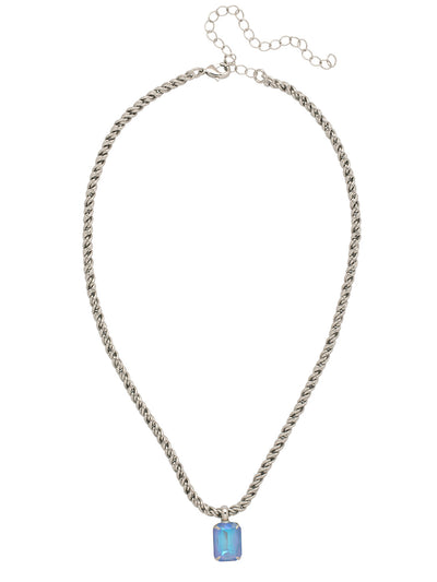 Emerald Rope Chain Pendant Necklace - NCT110PDOCD - <p>The Emerald Rope Chain Pendant Necklace features an emerald cut pendant on an adjustable rope chain, secured by a lobster claw clasp. From Sorrelli's Ocean Delite collection in our Palladium finish.</p>