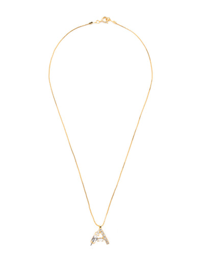 A Initial Pendant Necklace - NEH40BGCRY - <p>The Initial Pendant Necklace features a dainty crystal embellished letter pendant on a delicate chain, secured by a spring ring clasp. From Sorrelli's Crystal collection in our Bright Gold-tone finish.</p>