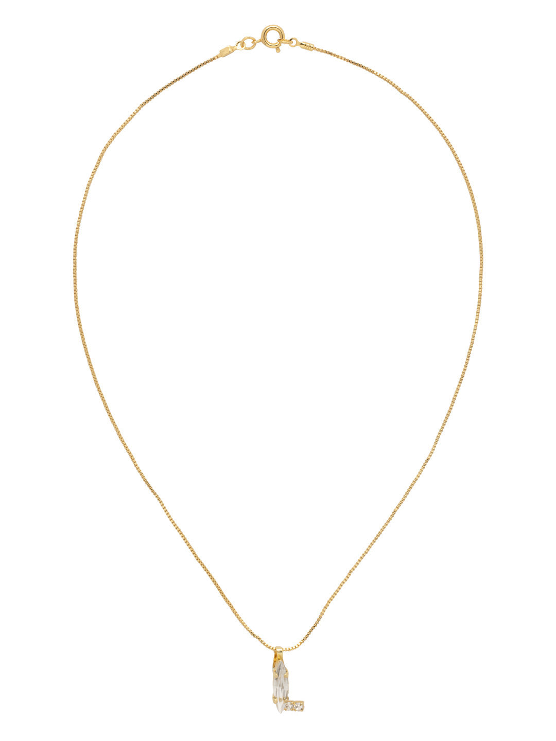 L Initial Pendant Necklace - NEH52BGCRY - <p>The Initial Pendant Necklace features a dainty crystal embellished letter pendant on a delicate chain, secured by a spring ring clasp. From Sorrelli's Crystal collection in our Bright Gold-tone finish.</p>