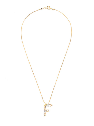 F Initial Pendant Necklace - NEM75BGCRY - <p>The initial pendant necklace makes a great gift for someone you love…AND for yourself! An assortment of crystals embellish a single letter charm, hanging prominently from a delicate chain, and is secured with a spring ring clasp. From Sorrelli's Crystal collection in our Bright Gold-tone finish.</p>