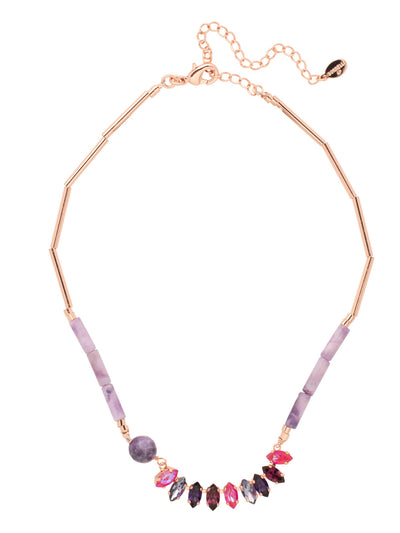 Rita Tennis Necklace - NEU8RGDCS - <p>Want to wear all the trends in one piece? Put on our Rita Tennis Necklace, showcasing a row of stunning navette crystals, a bit of beadwork and some metallic fun, too. From Sorrelli's Duchess collection in our Rose Gold-tone finish.</p>