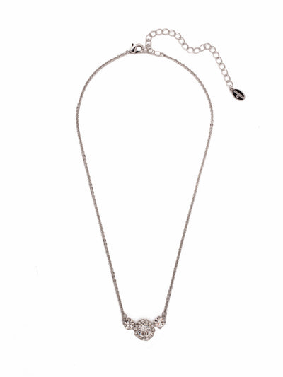 Haute Halo Simple Pendant Necklace - NEY10ASCRY - <p>A trio of round crystals join at the base of an adjustable chain with a lobster clasp. From Sorrelli's Crystal collection in our Antique Silver-tone finish.</p>