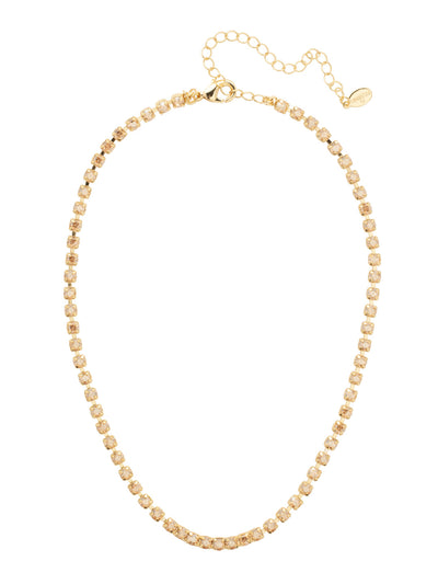 Marnie Tennis Necklace - NFA2BGDCH - <p>Perfect for dressing up or down, the classic Marnie Tennis Necklace features a repeating line of crystals secured by a lobster claw clasp. From Sorrelli's Dark Champagne collection in our Bright Gold-tone finish.</p>